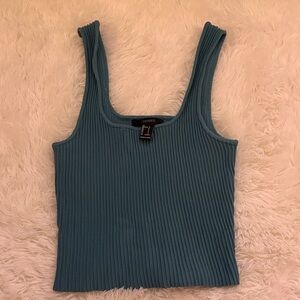 Forever 21 Teal Ribbed Tank Top